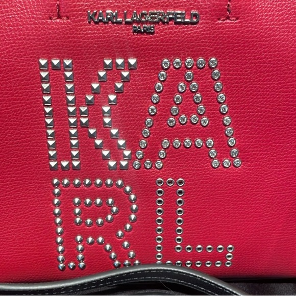 Karl Lagerfeld Red and Black Marbella Mini Crossbody Bag - Picture 2 of 7